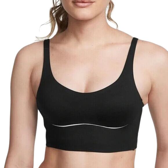Victoria's Secret Black/White Wireless Allegro Medium Support Sports Bra - 38D - Picture 1 of 5